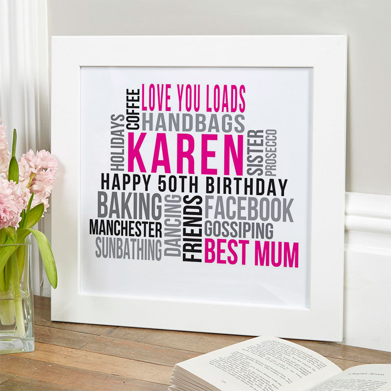 Best ideas about 50 Birthday Gift Ideas For Her
. Save or Pin Personalised 50th Birthday Gifts of Wall Art Now.