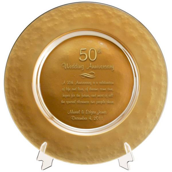 Best ideas about 50 Year Anniversary Gift Ideas
. Save or Pin Personalized Gold Glass 50th Anniversary Plate Now.