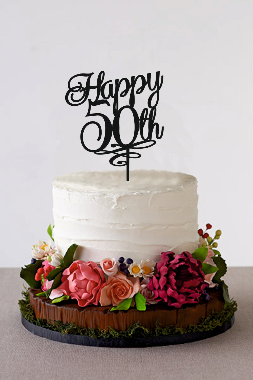 Best ideas about 50th Birthday Cake
. Save or Pin Happy 50th Birthday Cake Topper 50 Years by HolidayCakeTopper Now.