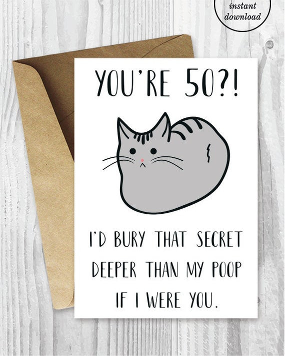 Best ideas about 50th Birthday Card
. Save or Pin Funny 50th Birthday Cards Printable Cat 50 Birthday Card Now.