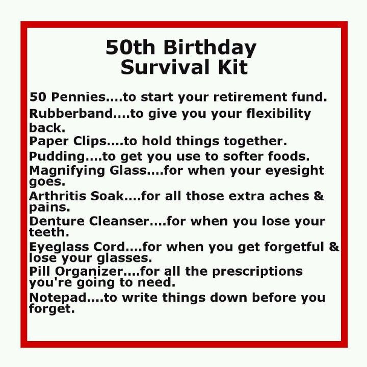 Best ideas about 50th Birthday Funny
. Save or Pin 50th Birthday Survival Kit Funny quotes Now.