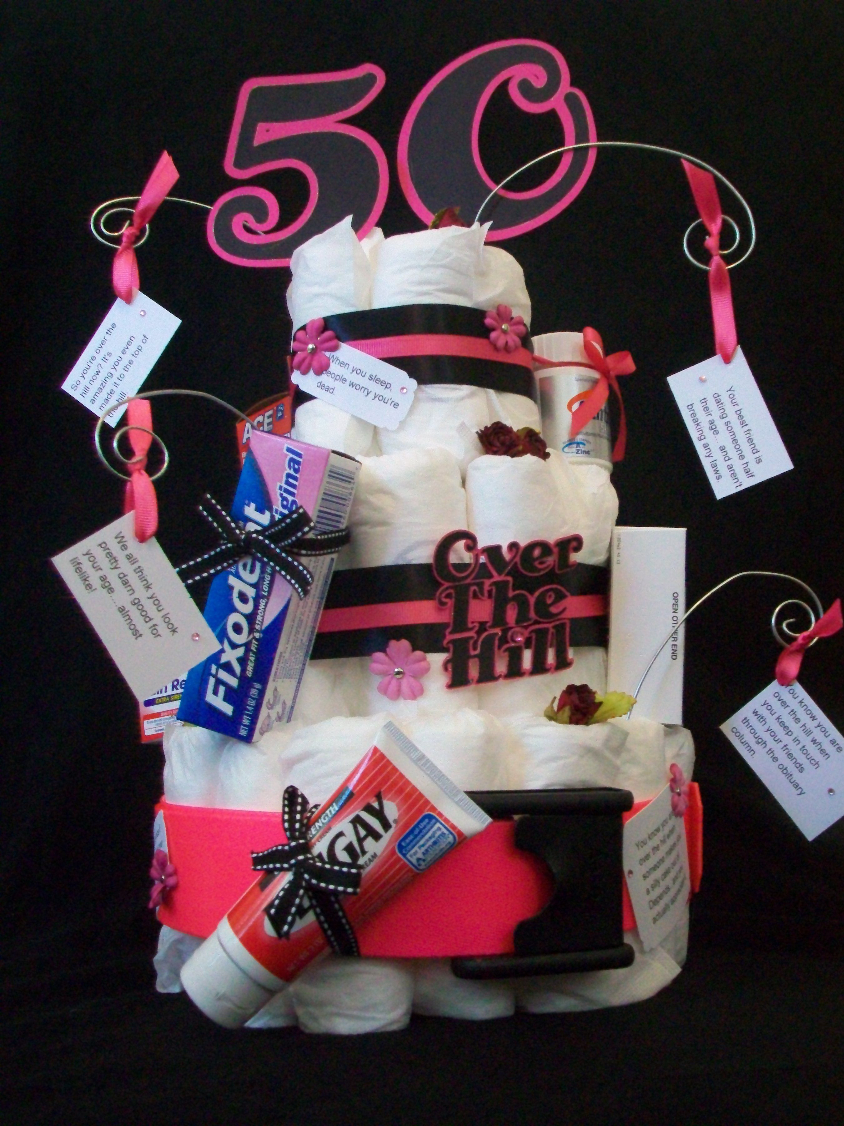 Best ideas about 50th Birthday Gag Gifts
. Save or Pin Over the Hill Depends Cake Scrapbook Now.
