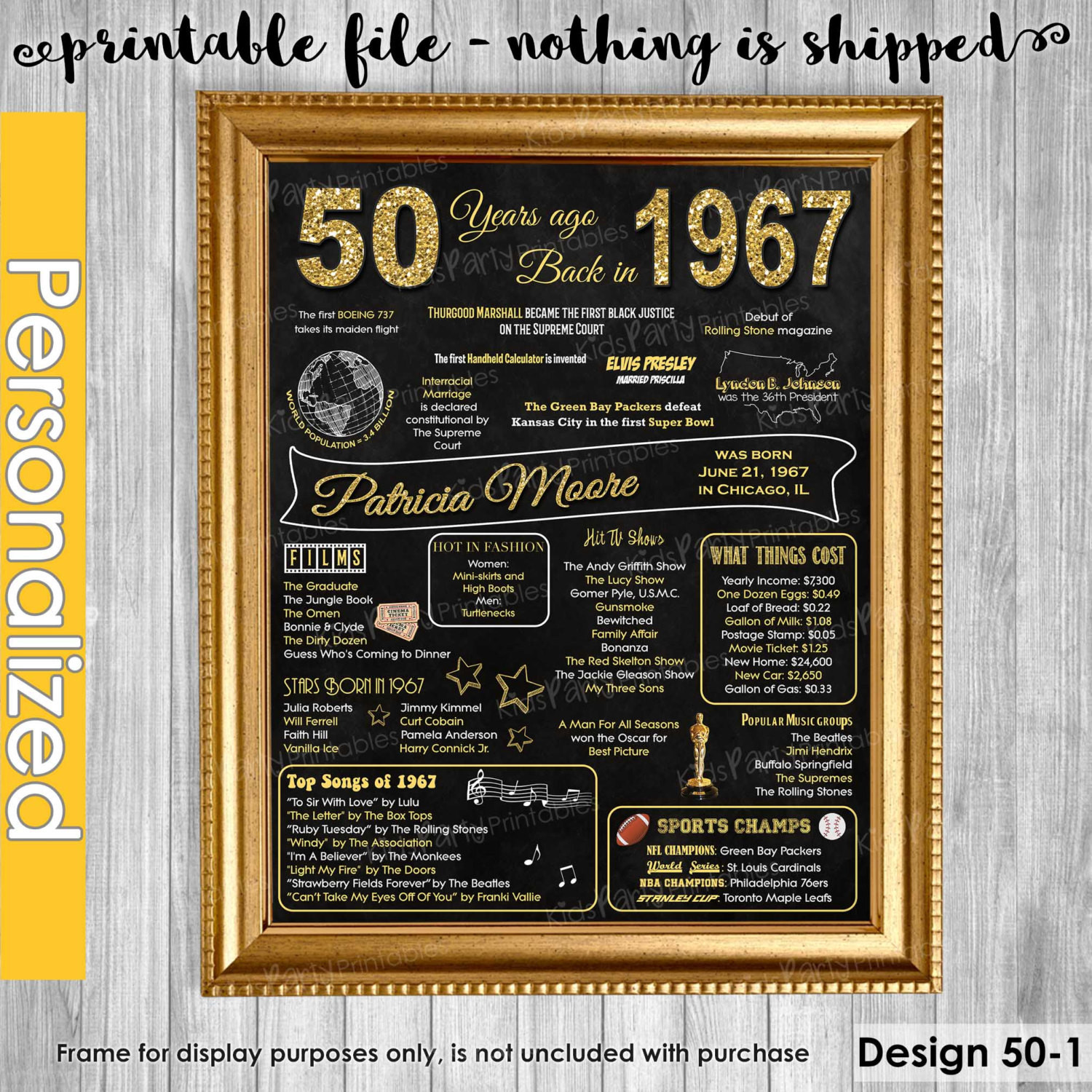 Best ideas about 50Th Birthday Gift Ideas Men
. Save or Pin 50th Birthday Gift for Women 50th Birthday Chalkboard 50th Now.