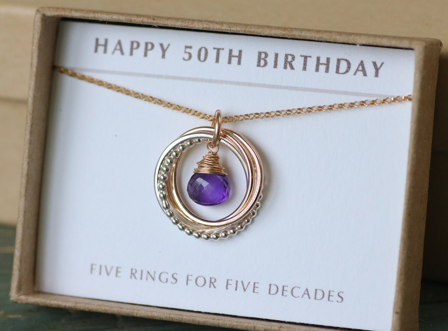 Best ideas about 50th Birthday Gifts For Her
. Save or Pin 50th birthday t for her amethyst necklace for women Now.