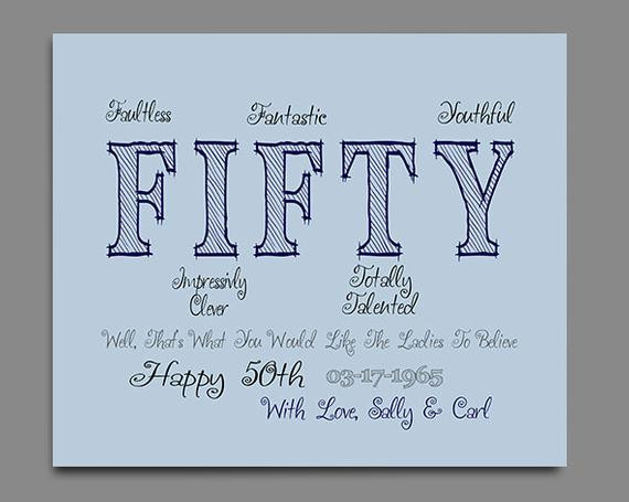 Best ideas about 50th Birthday Gifts For Husband
. Save or Pin 50th Birthday Gift Gift for Husband Gift for by Now.
