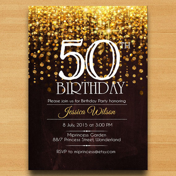 Best ideas about 50th Birthday Invitations
. Save or Pin Elegant birthday invitation birthday from miprincess on Etsy Now.