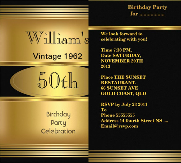 Best ideas about 50th Birthday Invitations For A Man
. Save or Pin 45 50th Birthday Invitation Templates – Free Sample Now.