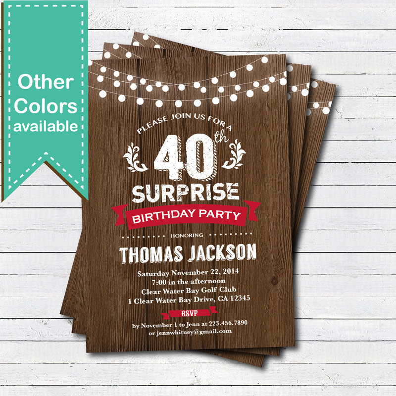 Best ideas about 50th Birthday Invitations For A Man
. Save or Pin Surprise 50th birthday invitation Woman man Rustic by Now.