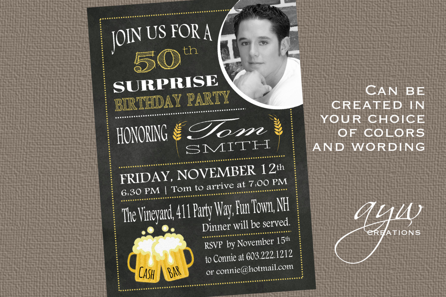 Best ideas about 50th Birthday Invitations For A Man
. Save or Pin 50th Birthday Man Invitation Cheers and Beers Birthday Party Now.