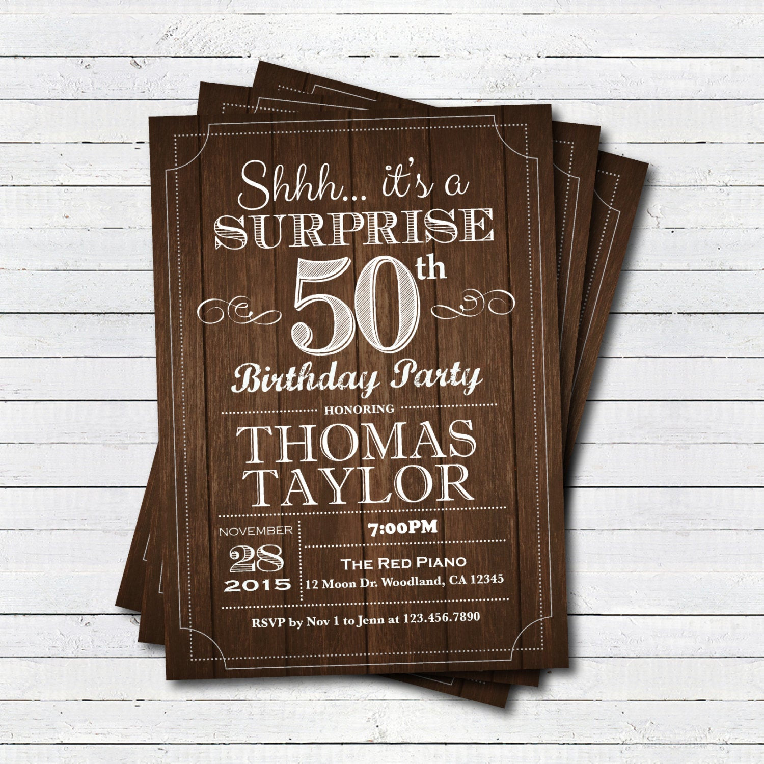 Best ideas about 50th Birthday Invitations
. Save or Pin Surprise 50th birthday invitation Adult man any age Now.