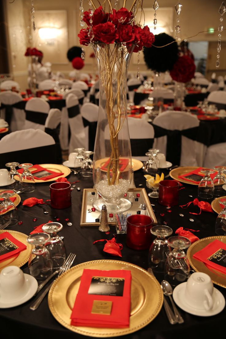 Best ideas about 50th Birthday Party Ideas Decorations
. Save or Pin Red black and gold table decorations for 50th birthday Now.