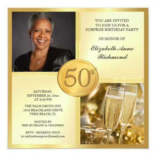 Best ideas about 50th Birthday Party Invitations For Her
. Save or Pin Elegant Gold 50th Birthday Party Invitations Now.