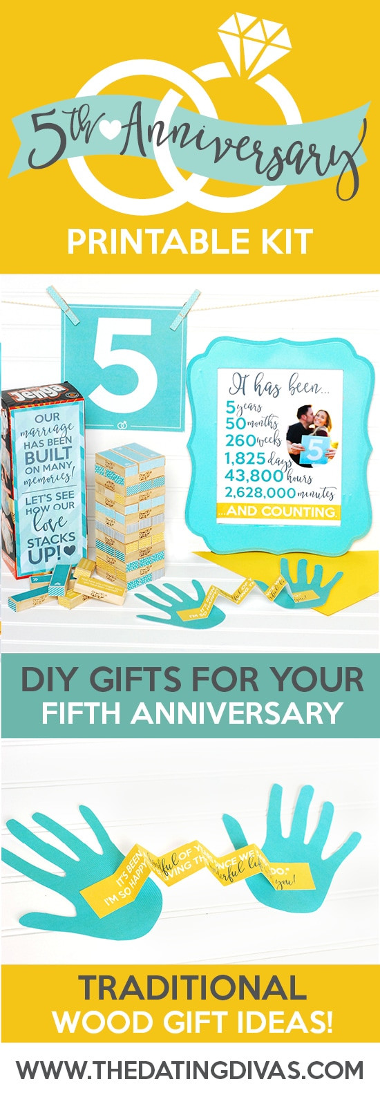 Best ideas about 5Th Anniversary Gift Ideas
. Save or Pin Fifth Anniversary Gift Printable Kit The Dating Divas Now.