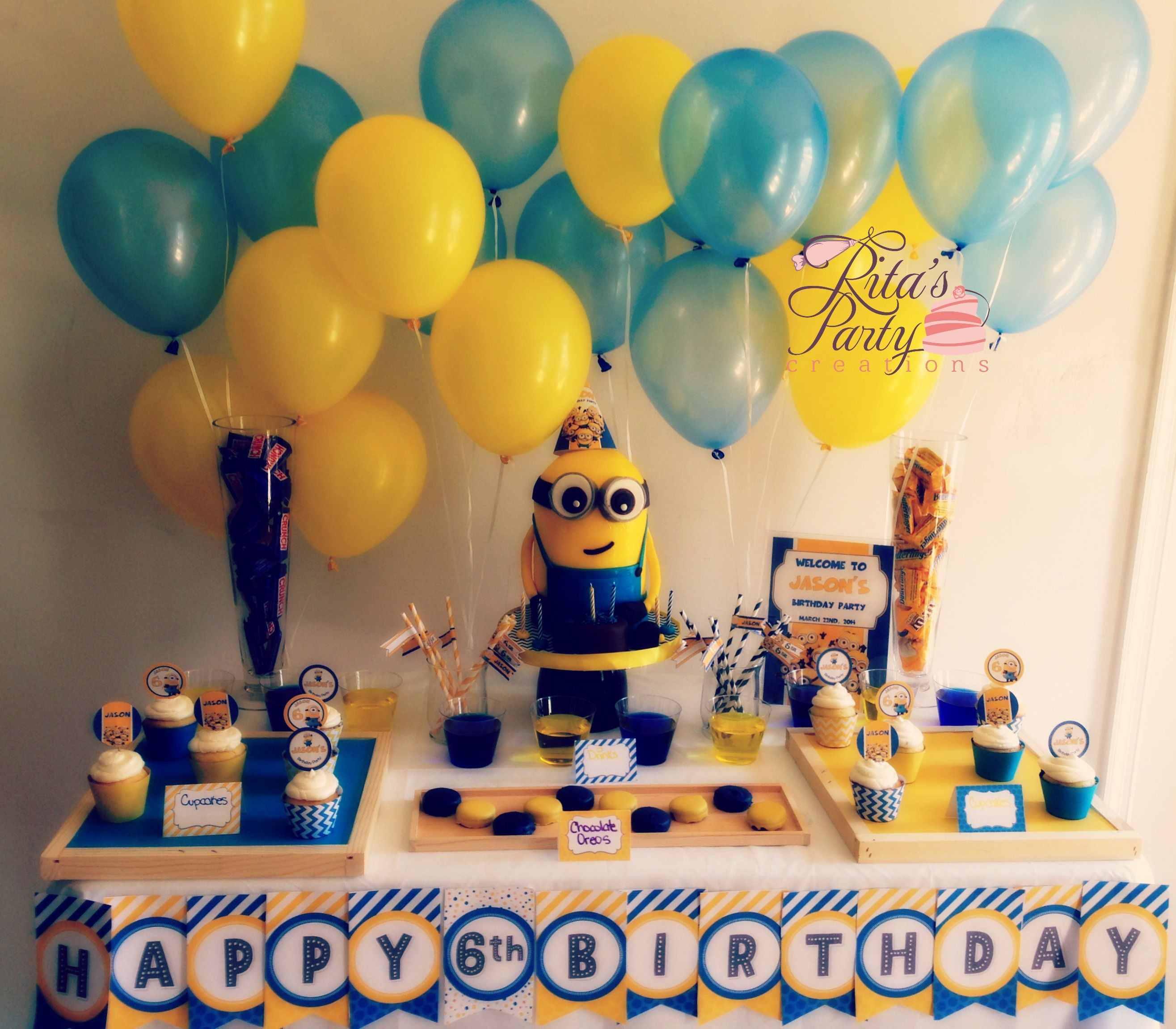 Best ideas about 6 Year Old Birthday Party
. Save or Pin despicable me party table for a 6 year old boy birthday Now.