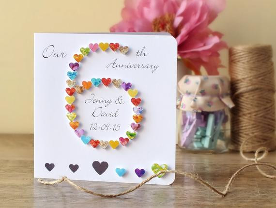 Best ideas about 6 Year Wedding Anniversary Gift Ideas
. Save or Pin 6th Wedding Anniversary Card Personalised Custom 6th Now.