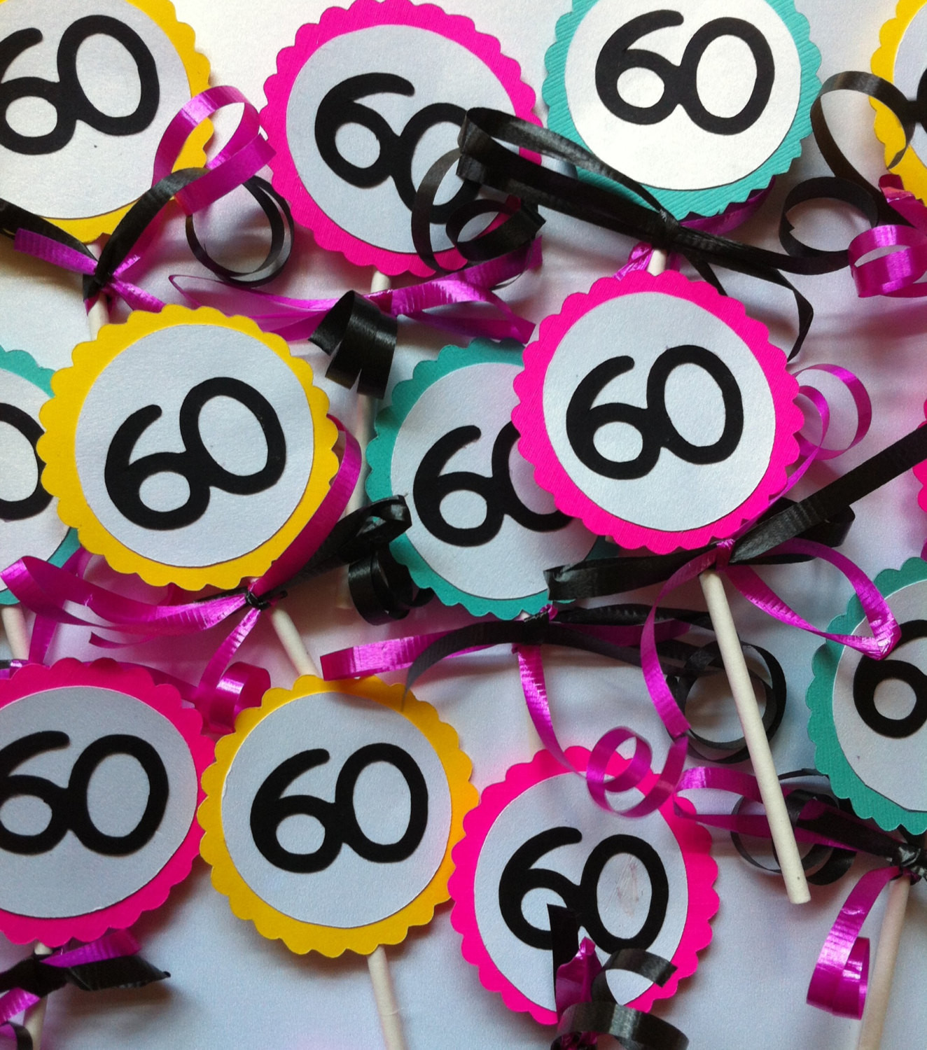 Best ideas about 60 Birthday Decorations
. Save or Pin 60th Birthday Decorations Cupcake Toppers Now.