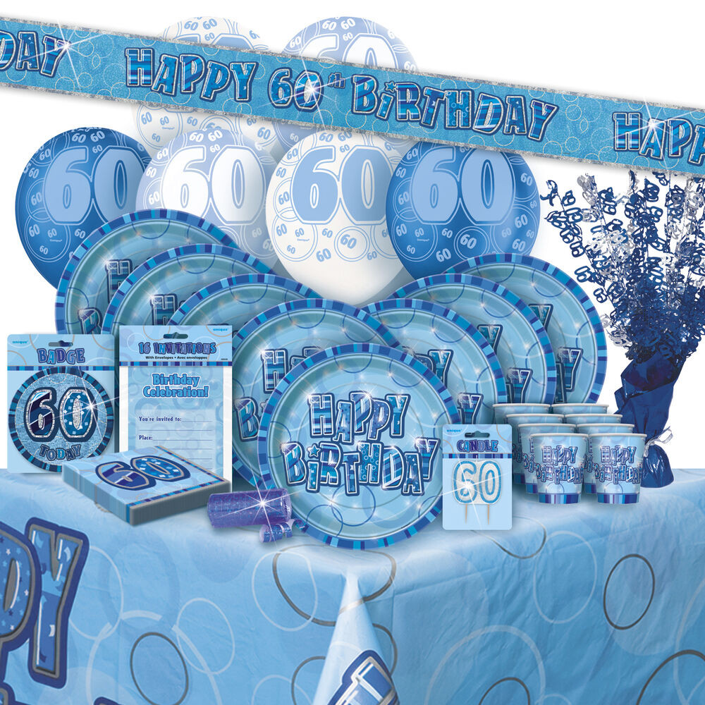 Best ideas about 60 Birthday Decorations
. Save or Pin AGE 60 60TH BIRTHDAY BLUE GLITZ PARTY RANGE Balloon Now.