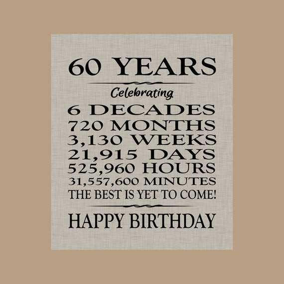 Best ideas about 60 Birthday Quote
. Save or Pin 60 Birthday Sign Sixty Birthday Gift Sixty Birthday Banner Now.