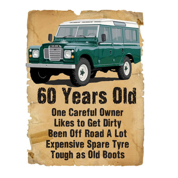 Best ideas about 60 Yr Old Birthday Gifts
. Save or Pin 60 Year Old 60th Birthday Gift Land Rover Funny Stupid Now.