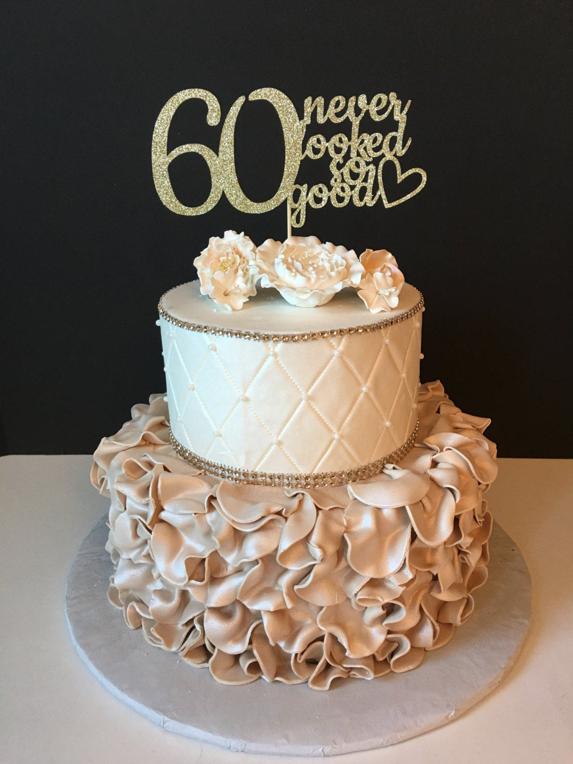 Best ideas about 60th Birthday Cake Decorations
. Save or Pin ANY NUMBER Gold Glitter 60th Birthday Cake Topper 60 Never Now.