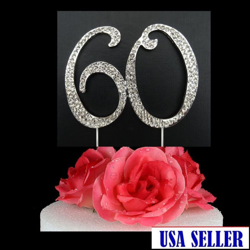 Best ideas about 60th Birthday Cake Toppers
. Save or Pin Rhinestone Crystal 60th Birthday Wedding Now.
