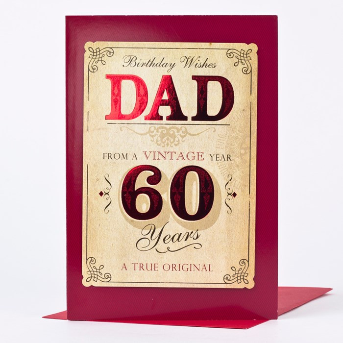 Best ideas about 60th Birthday Card
. Save or Pin 60th Birthday Card Dad Vintage Year Now.