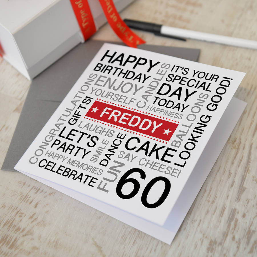 Best ideas about 60th Birthday Card
. Save or Pin personalised 60th birthday card by a type of design Now.