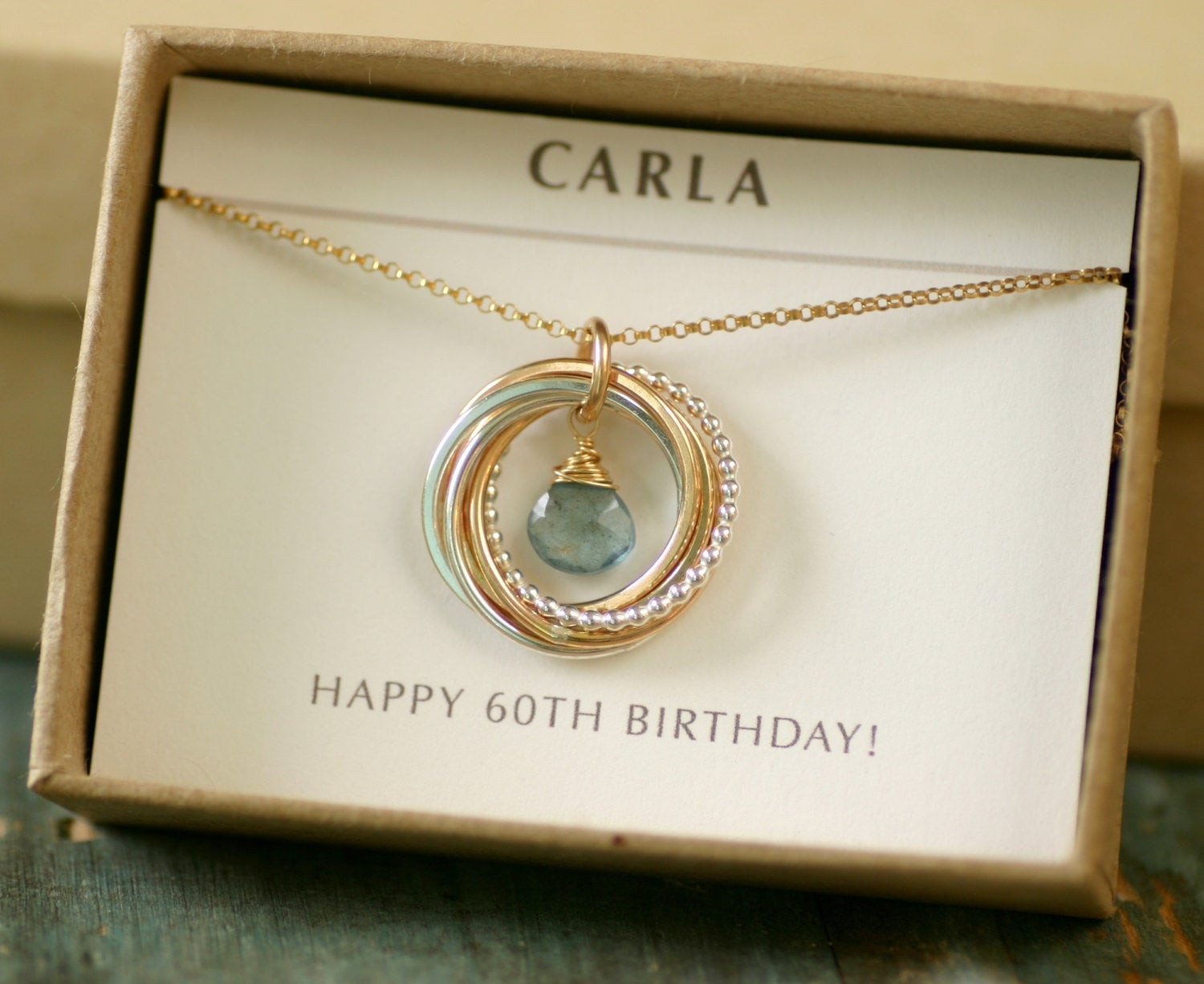 Best ideas about 60th Birthday Gifts
. Save or Pin 60th birthday t for women aquamarine necklace for mom t Now.