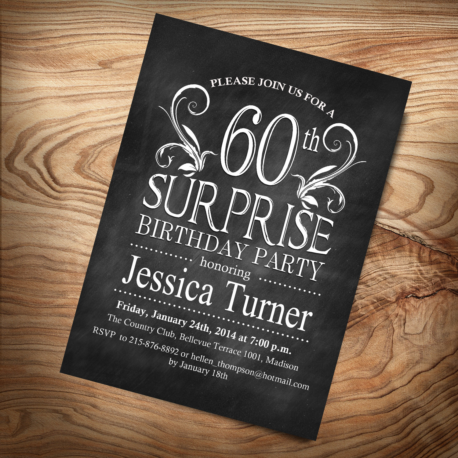Best ideas about 60th Birthday Invitations For Her
. Save or Pin Surprise 60th Birthday Invitation Any Age Digital Now.