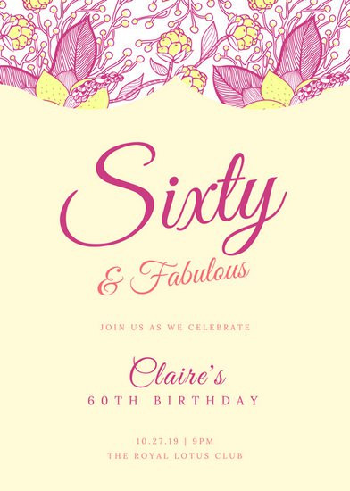 Best ideas about 60th Birthday Invitations
. Save or Pin Customize 986 60th Birthday Invitation templates online Now.