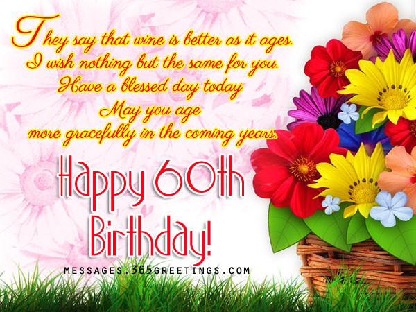 Best ideas about 60th Birthday Quotes
. Save or Pin 60th Birthday Wishes Quotes and Messages 365greetings Now.