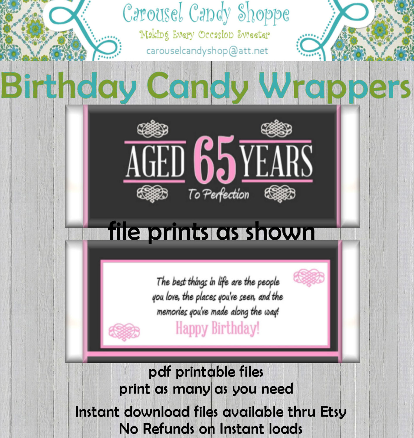 Best ideas about 65th Birthday Ideas
. Save or Pin 65th Birthday Party Favors Hershey s Candy Bar Wrappers Now.