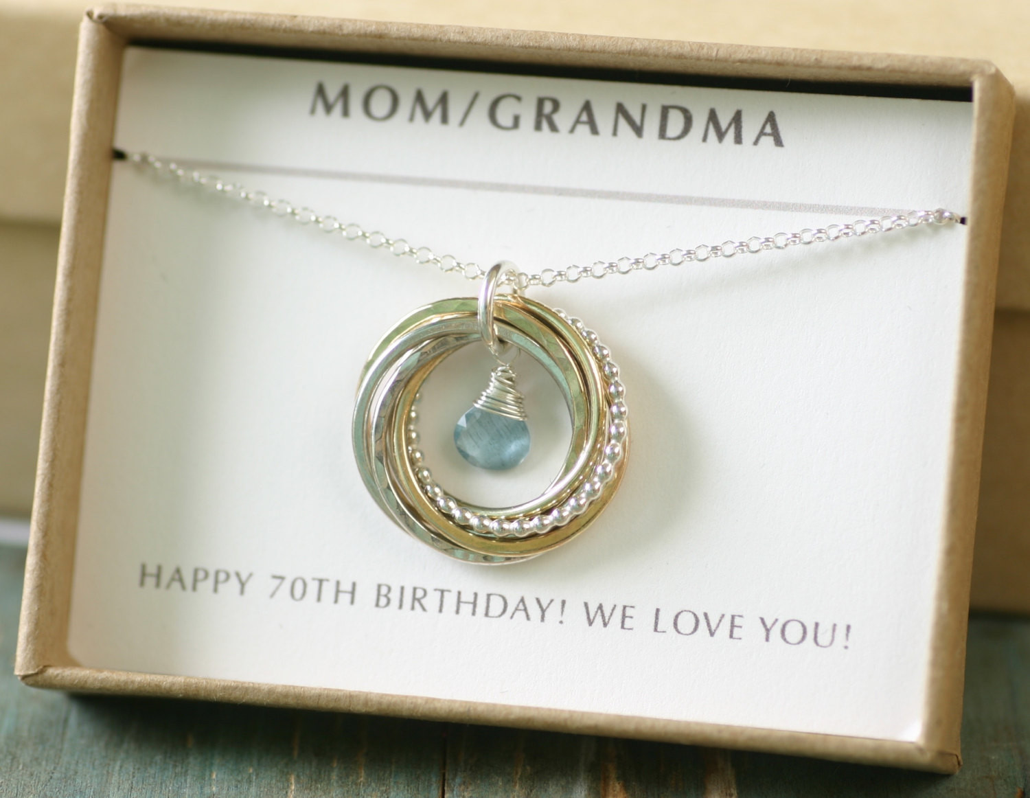 Best ideas about 70th Birthday Gifts For Mom
. Save or Pin 70th birthday t for mom aquamarine necklace March Now.