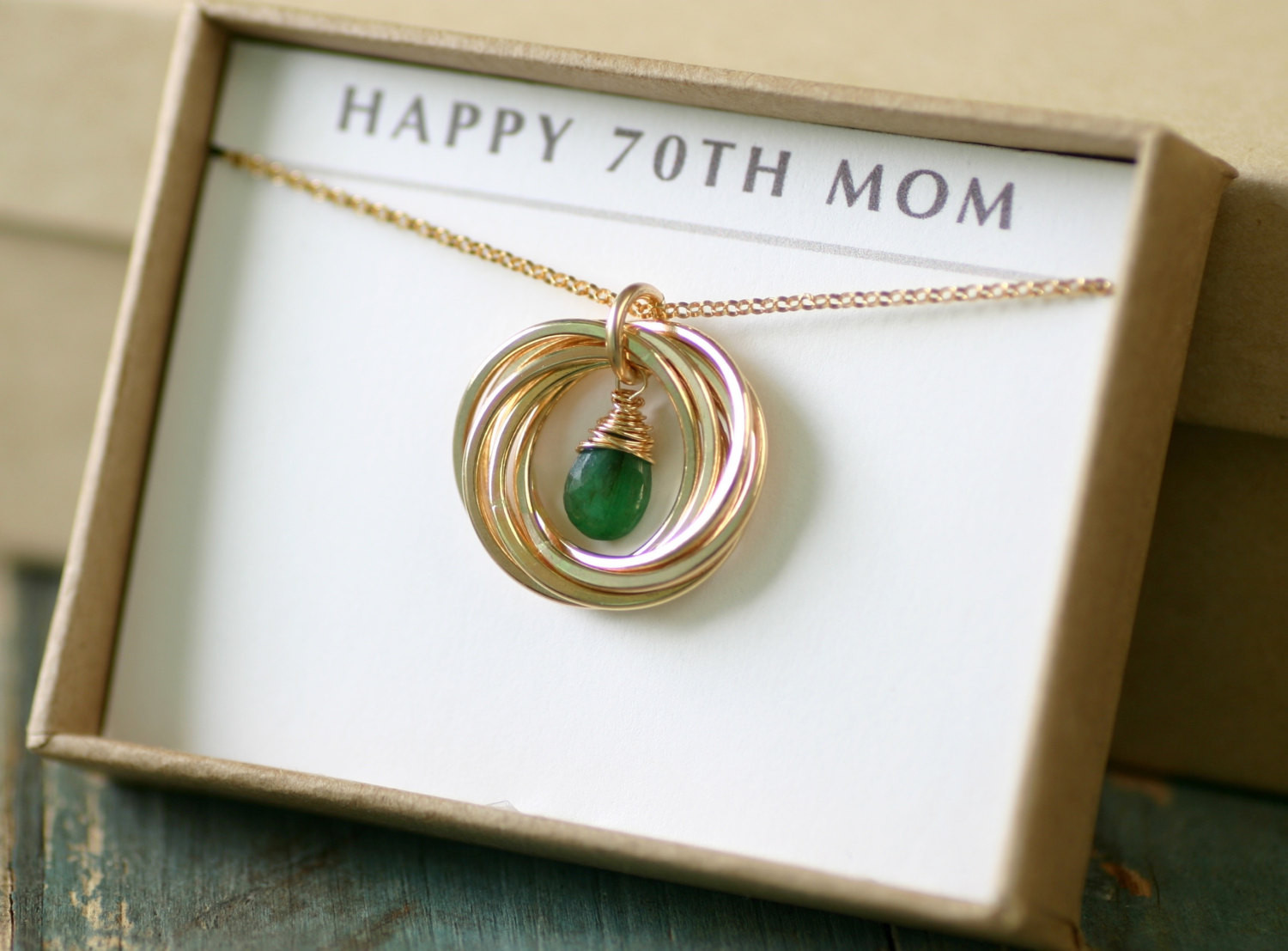 Best ideas about 70th Birthday Gifts For Mom
. Save or Pin 70th birthday t for mom necklace emerald May birthstone Now.