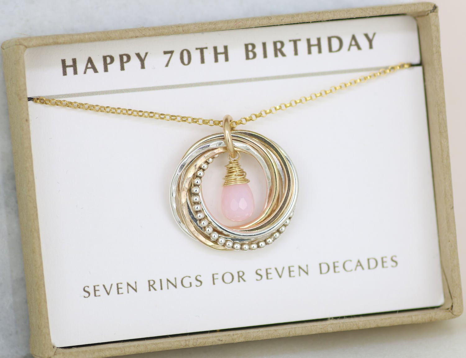 Best ideas about 70th Birthday Gifts For Mom
. Save or Pin 70th birthday t for mother pink opal necklace October Now.