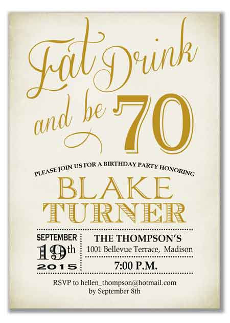 Best ideas about 70th Birthday Invitations
. Save or Pin The Best 70th Birthday Invitations—by a Professional Party Now.