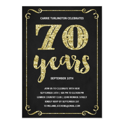 Best ideas about 70th Birthday Invitations
. Save or Pin Gold Typography Faux Foil 70th Birthday Party Card Now.