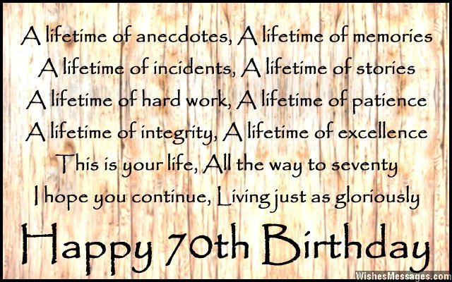 Best ideas about 70th Birthday Quotes
. Save or Pin 70th Birthday Poems – WishesMessages Now.