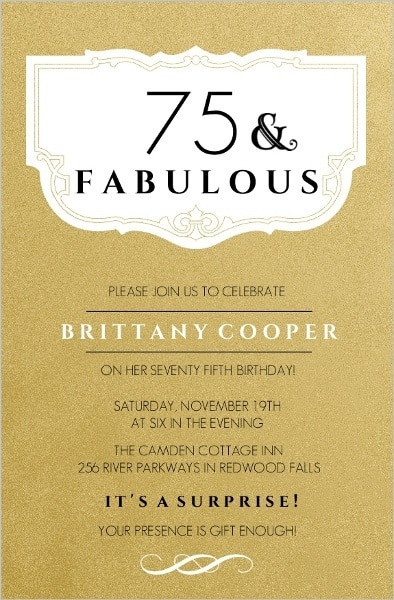 Best ideas about 75th Birthday Party Invitations
. Save or Pin The Best 75th Birthday Invitations and Party Invitation Now.