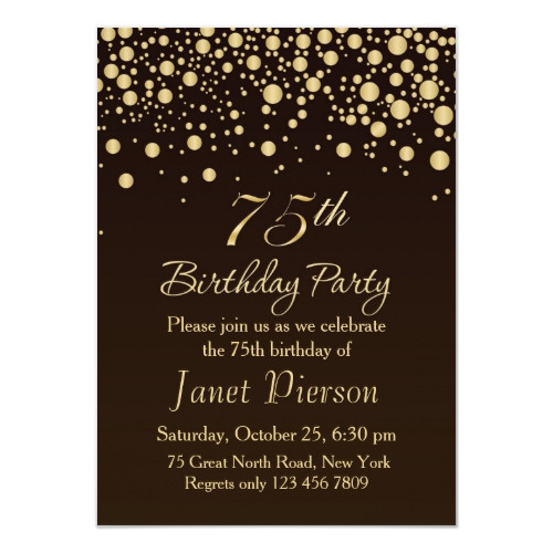 Best ideas about 75th Birthday Party Invitations
. Save or Pin The Best 75th Birthday Invitations and Party Invitation Now.