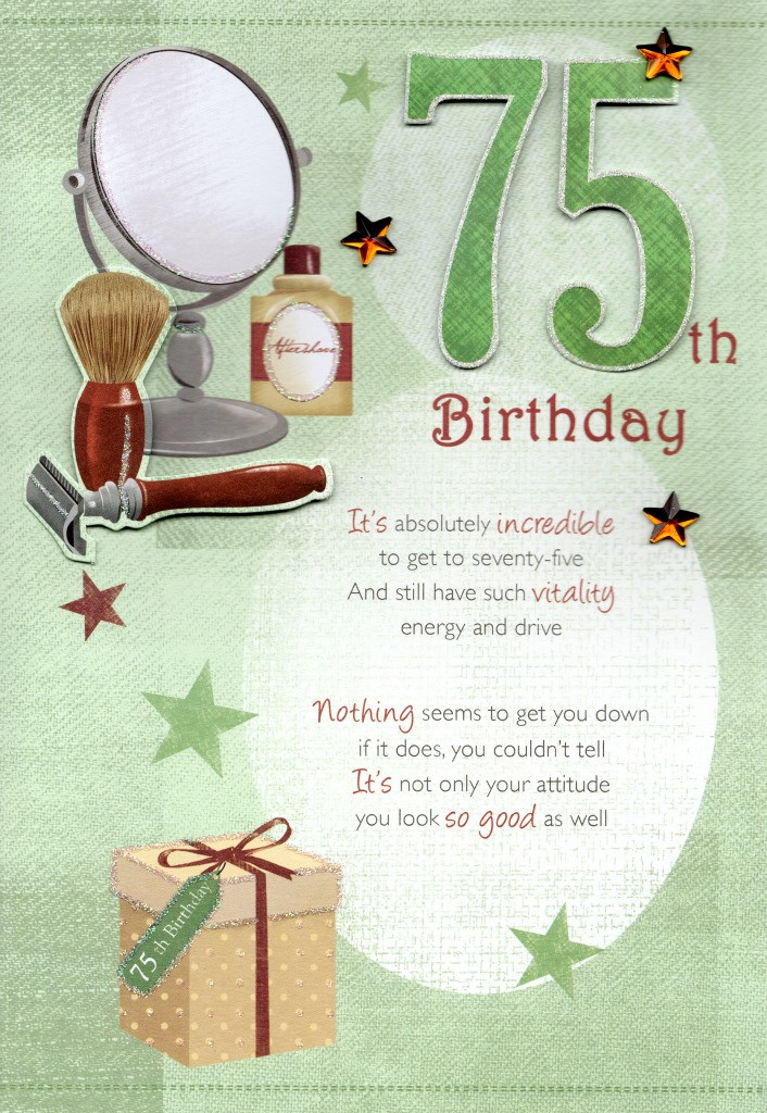 Best ideas about 75th Birthday Wishes
. Save or Pin 75th Happy Birthday Greeting Card Cards Now.