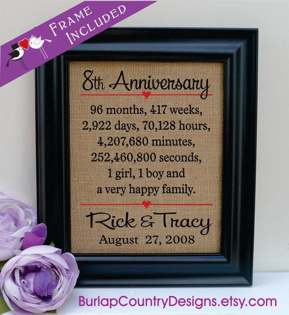 Best ideas about 8 Year Wedding Anniversary Gift Ideas
. Save or Pin 8th anniversaryGift for Husband 8th wedding anniversary t Now.