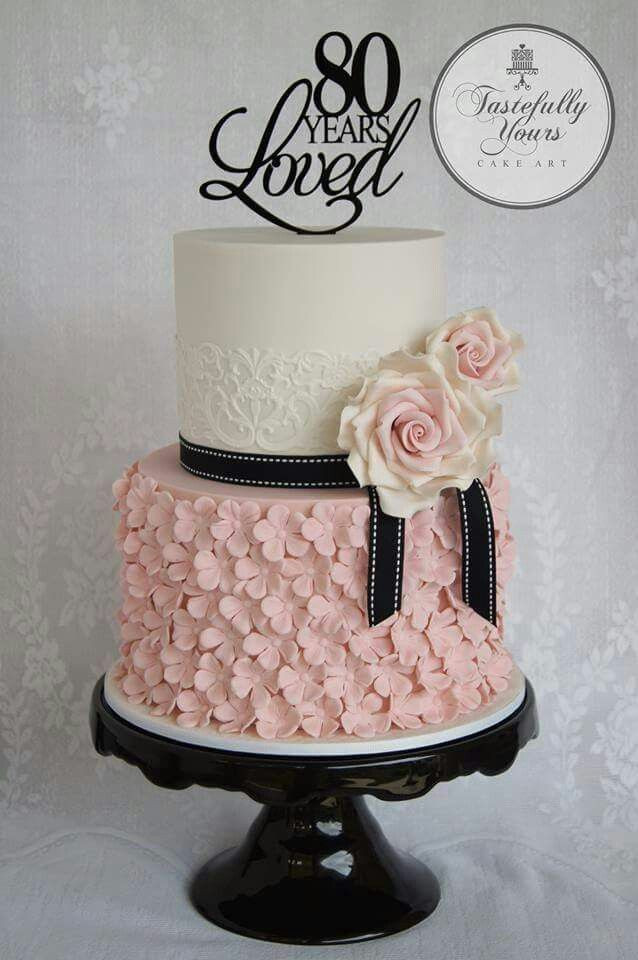 Best ideas about 80th Birthday Cake Ideas
. Save or Pin Black white and pink 80th Birthday cake Now.