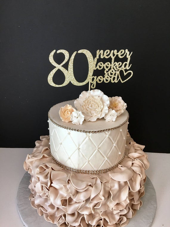 Best ideas about 80th Birthday Cake Toppers
. Save or Pin ANY NUMBER Gold Glitter 80th Birthday Cake Topper 80 Never Now.