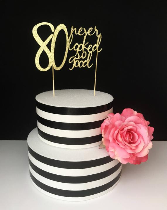 Best ideas about 80th Birthday Cake Toppers
. Save or Pin Gold 80th birthday Cake Topper 80 never looked so good Now.