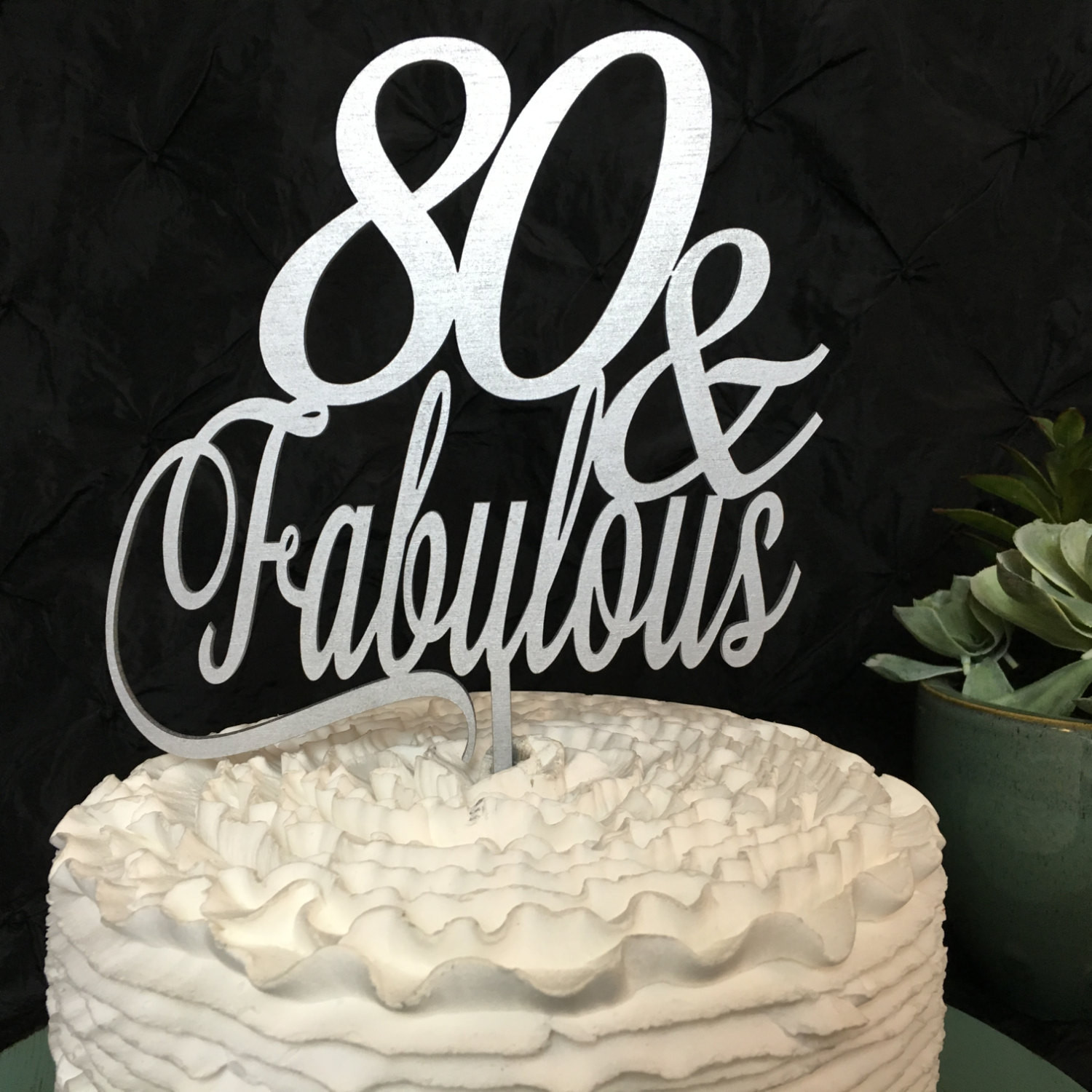 Best ideas about 80th Birthday Cake Toppers
. Save or Pin Silver Cake Topper Gold Cake Topper 80 & Fabulous Cake Now.