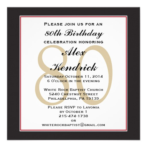 Best ideas about 80th Birthday Invitations
. Save or Pin 80th Birthday Party Square Invitation Now.