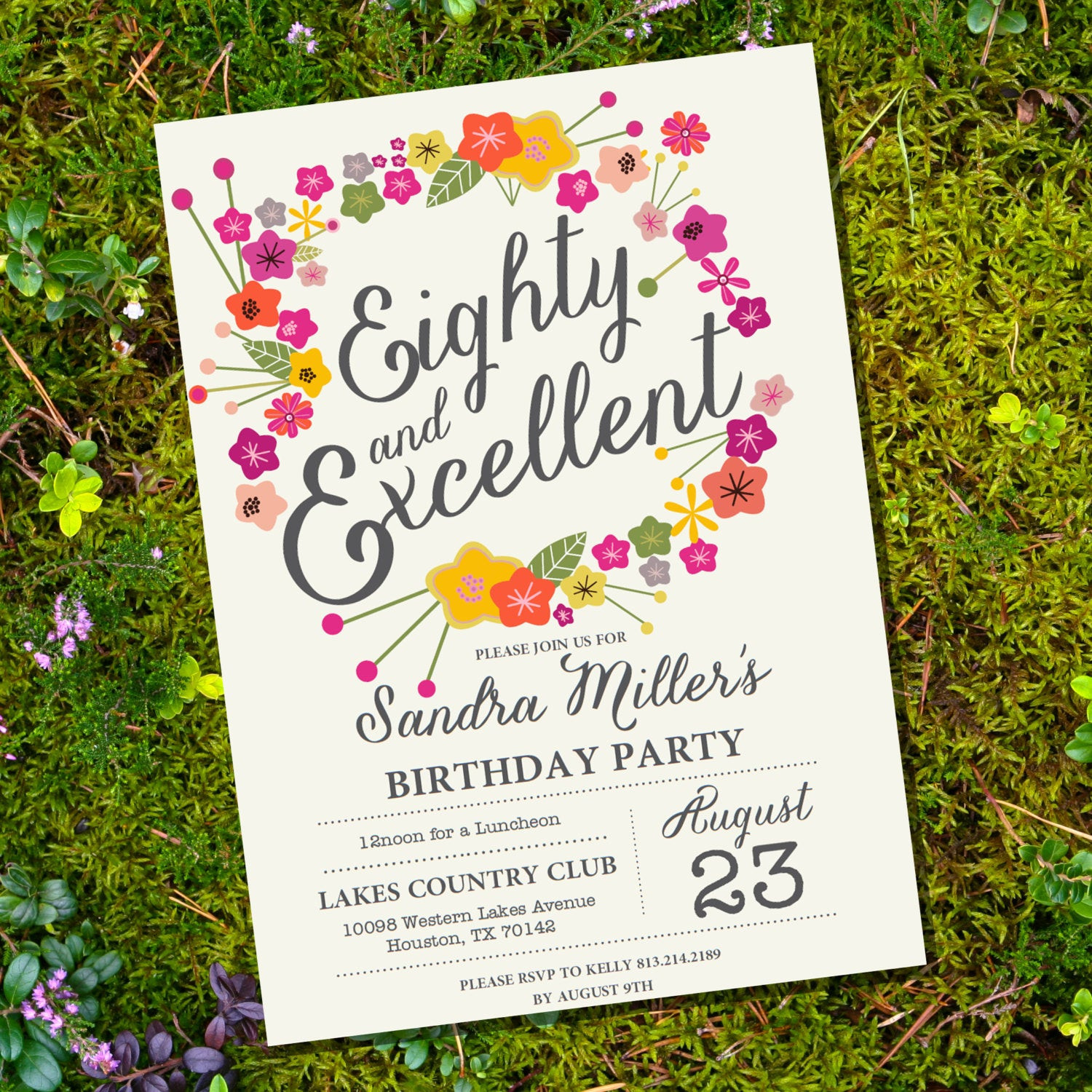 Best ideas about 80th Birthday Invitations
. Save or Pin Floral Eightieth Birthday Invitation 80th birthday Now.