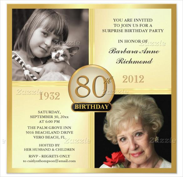 Best ideas about 80th Birthday Invitations
. Save or Pin 15 Sample 80th birthday invitations Templates Ideas Now.