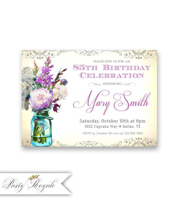 Best ideas about 85th Birthday Invitations
. Save or Pin Women s 85th Birthday Invitations Purple Lavender Now.